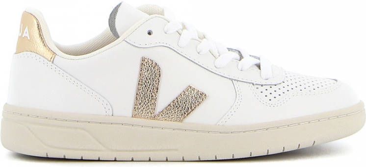 Veja V-10 Chromefree Leather Sneakers Wit Platine Vx0502935 White - Foto 10
