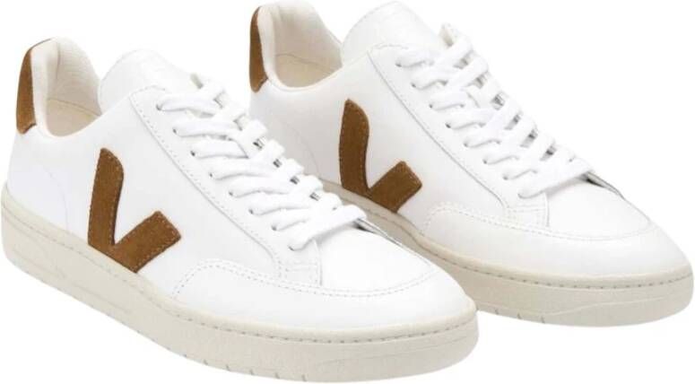 Veja V-12 Leren Sneakers Wit Extra White Camel Wit Heren