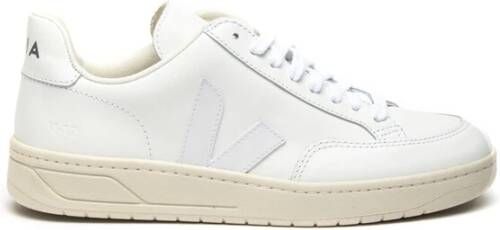 Veja Witte Leren Sneakers Logo Rubberen Zool White Dames