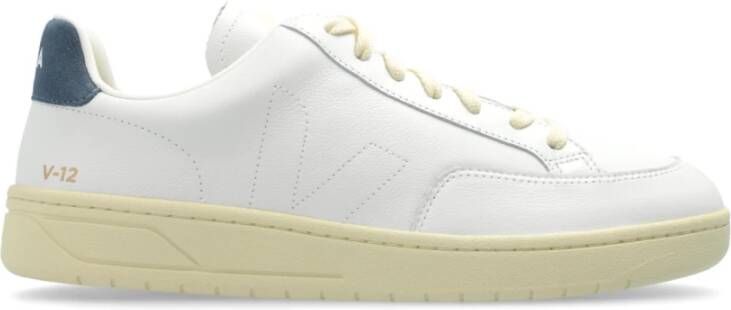Veja Witte Leren Sneakers Ronde Neus White Heren