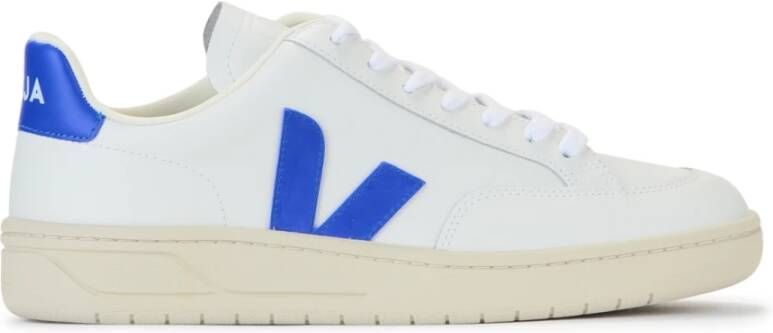 Veja V-12 Wit en Elektrisch Blauwe Sneakers Wit Heren