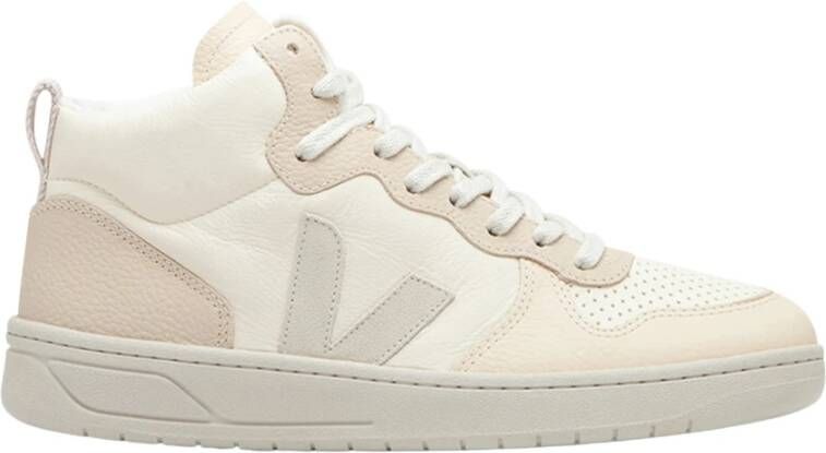 Veja Chroomvrije Leren Sneakers Multicolor Rubberen Zool Beige Heren
