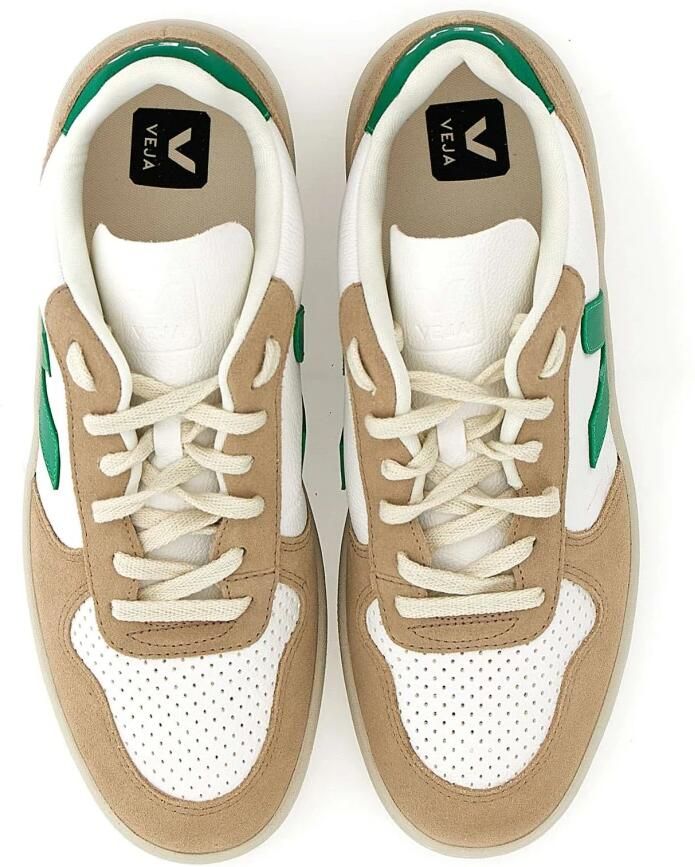 Veja Witte Leren Sneakers met Beige Suède Inzetstukken White - Foto 5