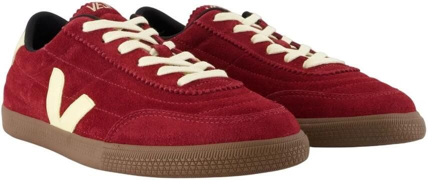 Veja Bordeauxrode Leren Sneakers met Suède Details - Foto 6