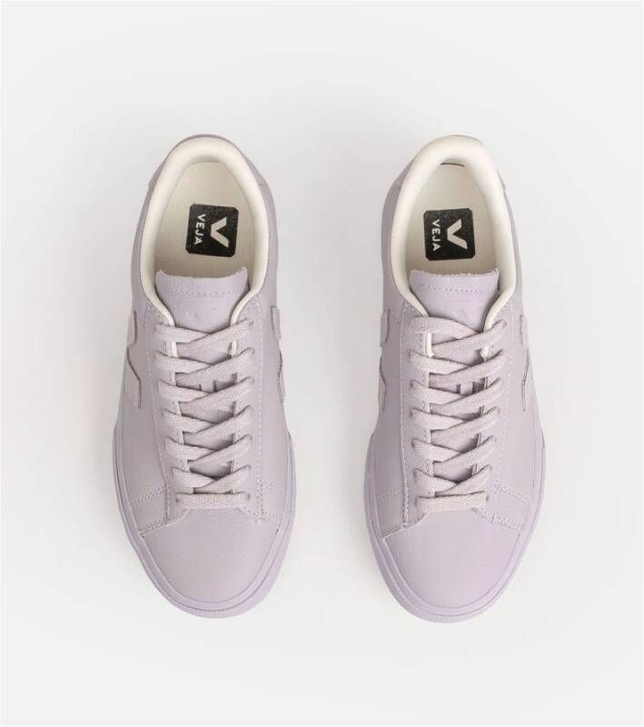 Veja Paarse Leren Campo Sneakers Vetersluiting White Dames