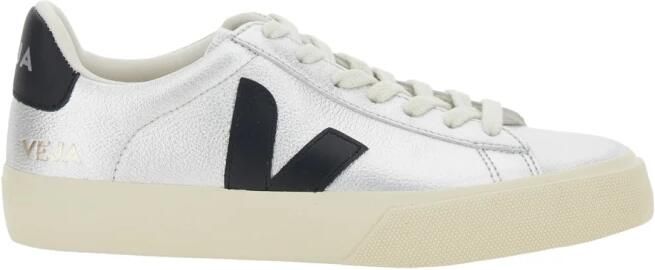 VEJA Lage Sneakers Campo Leer Zilver