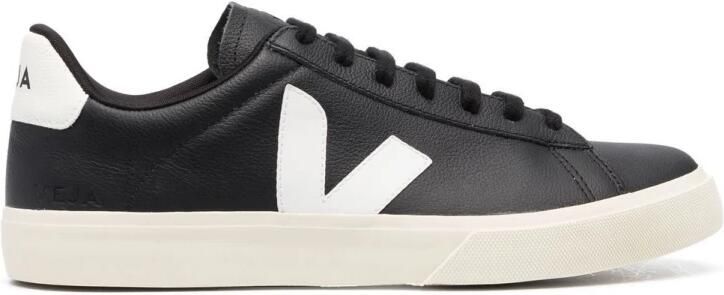 Veja Campo Sneakers in Black and White Chromefree Leather Zwart