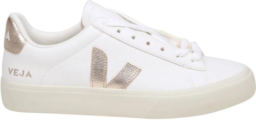Veja Witte Leren Sneakers Ronde Neus Veters White Dames - Foto 9