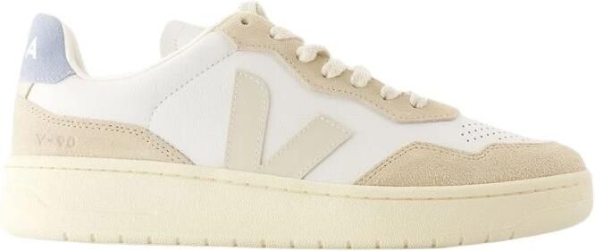 Veja V-90 Leren Wit Staal Sneakers Multicolor Dames
