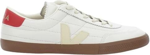 Veja Witte en rode leren sneakers - Foto 3