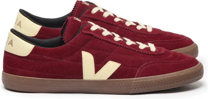 Veja Bordeauxrode Leren Sneakers met Suède Details - Foto 5