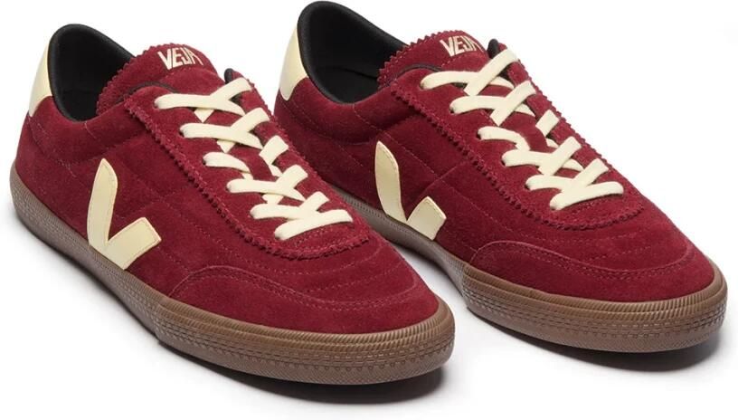 Veja Bordeauxrode Leren Sneakers met Suède Details - Foto 4