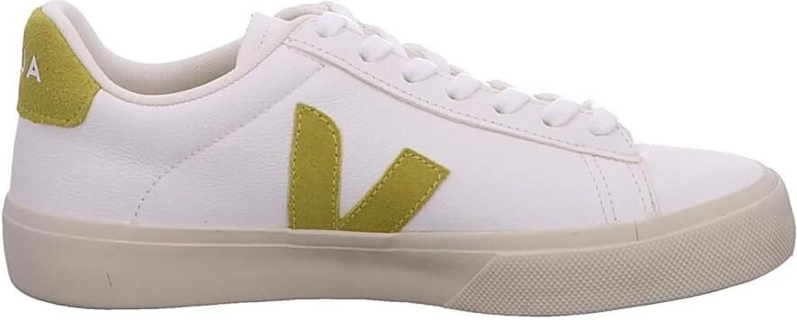 Veja Gecoate Katoenen Sneakers Wit Limoengroen White Dames - Foto 6