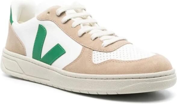 Veja Witte Leren Sneakers met Beige Suède Inzetstukken White - Foto 16