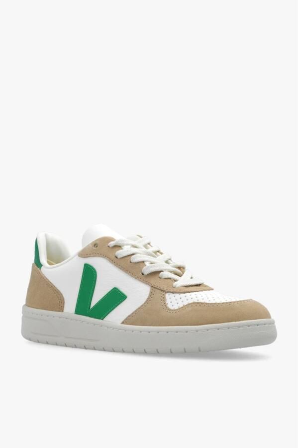 Veja Witte Leren Sneakers met Beige Suède Inzetstukken White - Foto 8