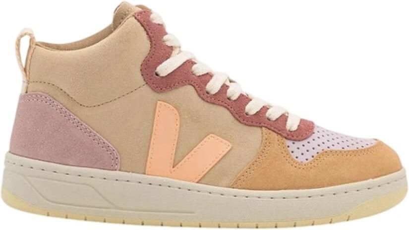 Veja Sneakers Dames Hoge sneakers Damesschoenen Suède V15 suede Beige combi