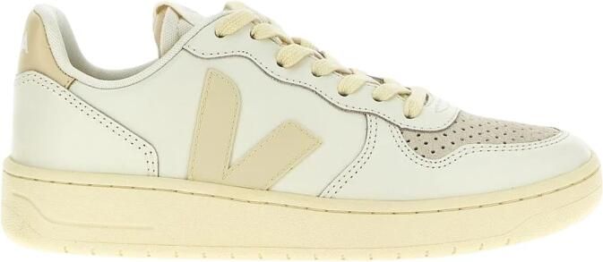 Veja V10 Extra WhiteNatural Leather Sneakers Wo Beige - Foto 4
