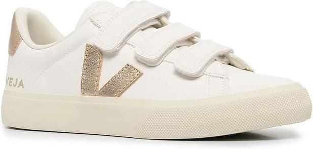 Veja Witte Goudkleurige Leren Sneakers - Foto 3