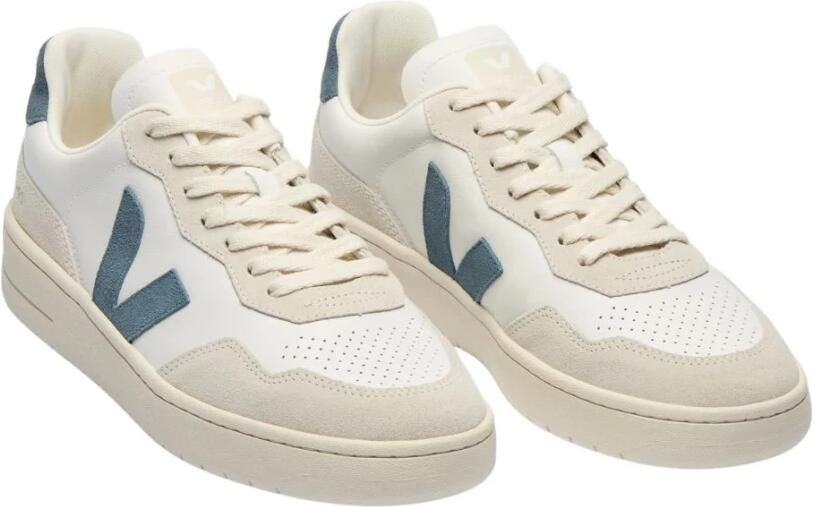 Veja Witte Leren Sneakers Ronde Neus Vetersluiting White Dames - Foto 7