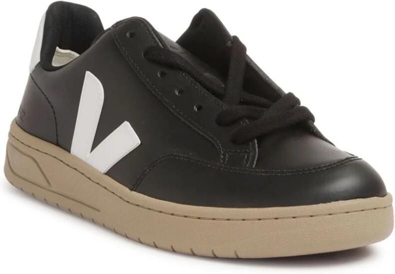 Veja V-12 Leren Sneakers Zwart Wit Black - Foto 4