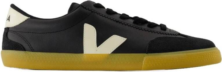 Veja Low Profile Leather and Suede Casual Shoes Black Sneakers