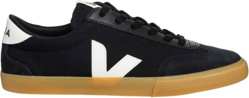 Veja Volley sneaker van canvas met leren details