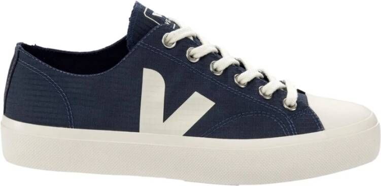 Veja Sneakers van canvas zwart met wit detail Black