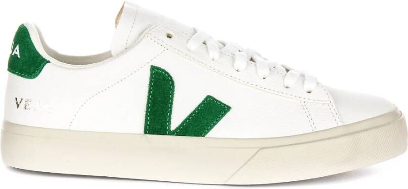 Veja Wit Groen Leren Casual Schoenen Vrouwen