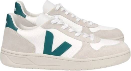 Veja Vx0102796B witte mesh+beige groen logo sneakers White Heren