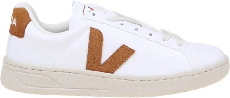 Veja Wit Kameel Leren Sneakers Ronde Neus White Heren