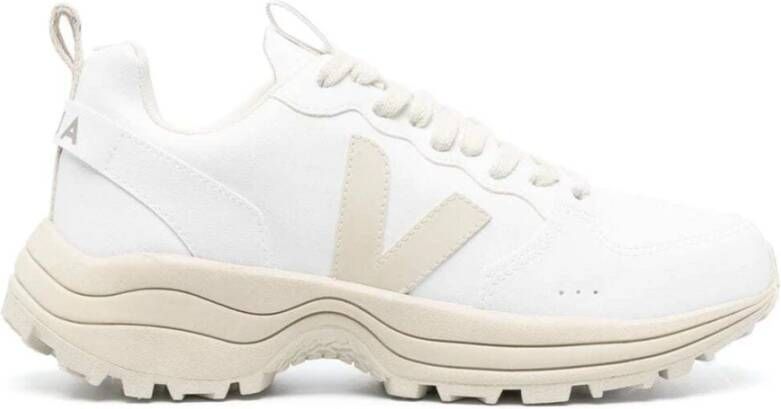 Veja Witte Biologisch Katoenen Sneakers met Rubberen V Logo Wit Dames - Foto 4