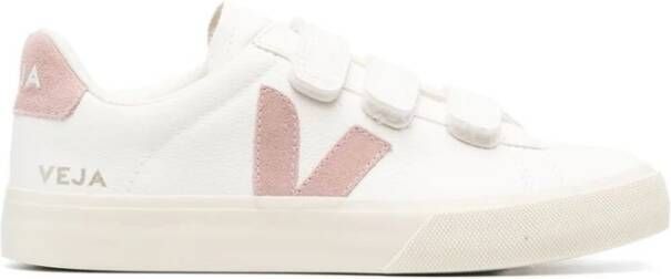 Veja Witte Bubblegum Roze Leren Sneakers Multicolor Dames
