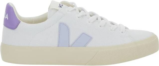 Veja Campo Canvas Sneakers in Wit Lichtblauw Lila White