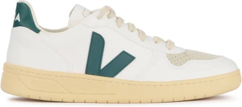 Veja Witte en Groene Vegan Leren Sneaker Multicolor Heren