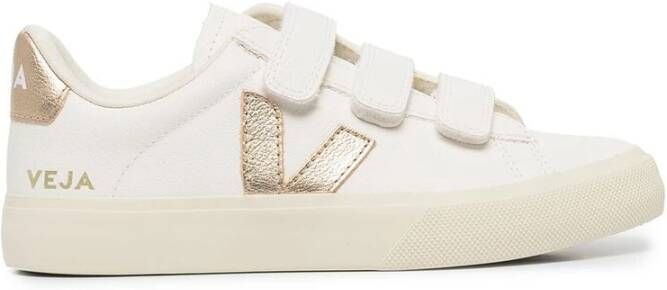 Veja Witte Goudkleurige Leren Sneakers