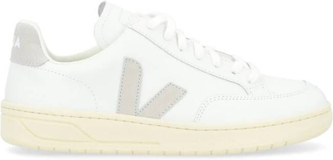 Veja Witte Leren Sneaker met Grijs Logo White Heren