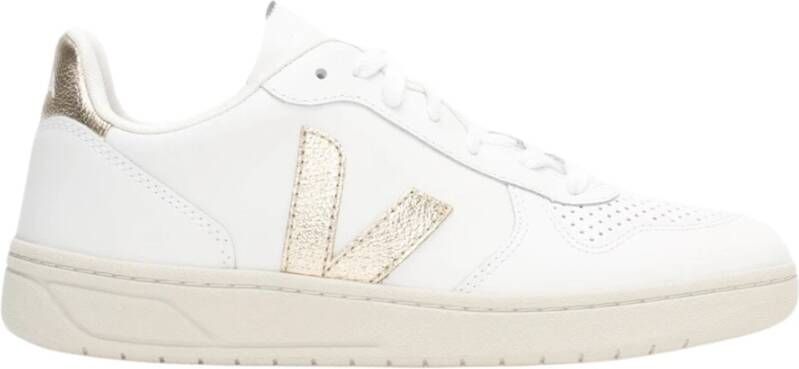 Veja V-10 Chromefree Leather Sneakers Wit Platine Vx0502935 White - Foto 18