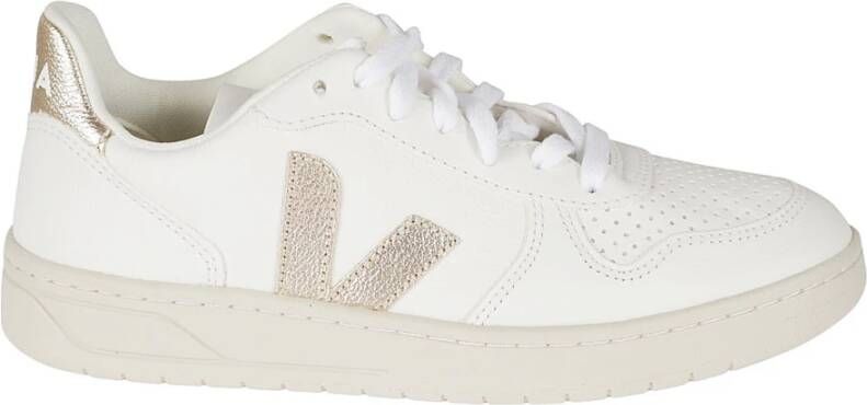 Veja Witte Leren Sneakers met Rubberen Zool White Dames
