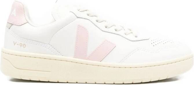 Veja Witte Leren Veterschoenen