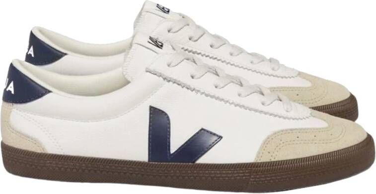 Veja Witte Leren Volley Sneakers Multicolor