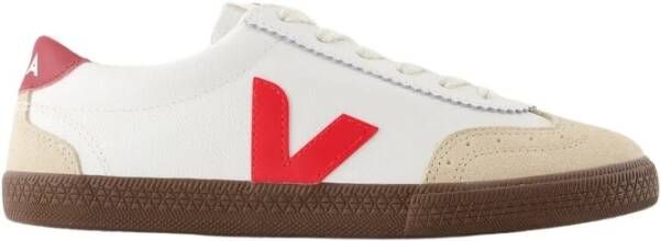 Veja Witte Leren Volley Sneakers White Dames