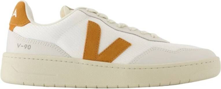Veja Witte Nylon Sneakers Ronde Neus