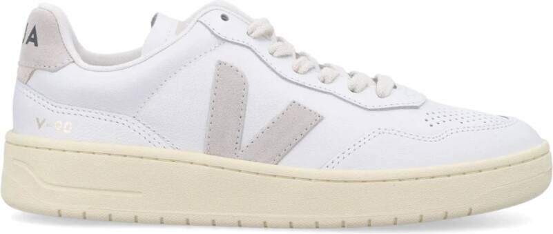 Veja Witte Sneakers Leren Veters Rubberen Zool