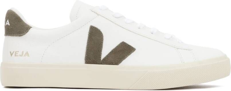 Veja Witte Sneakers met Khaki Details White Heren