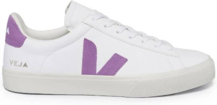 Veja Witte Sneakers met Paarse V en Hiel White Dames