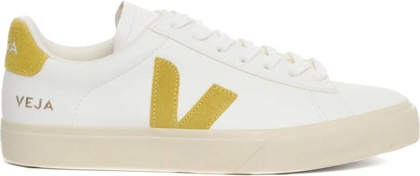 Veja Gecoate Katoenen Sneakers Wit Limoengroen White Dames - Foto 4