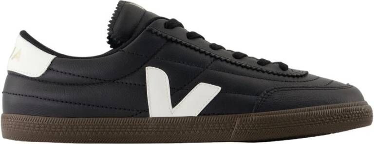 Veja Zwarte Leren Sneakers Panenka Stijl