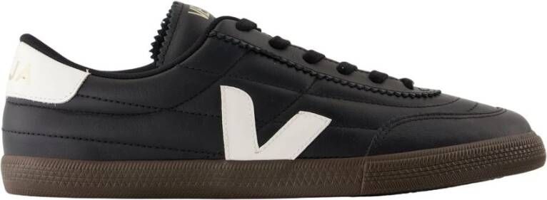 Veja Zwarte Leren Sneakers Panenka Stijl