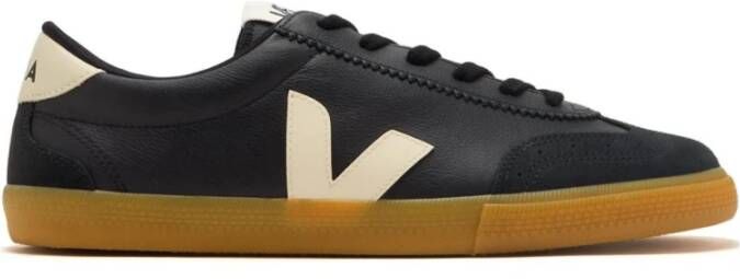 Veja Zwarte Leren Sneakers Stijlvol Comfort