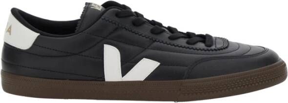 Veja Zwarte Sneakers met Logo en Leren Hiel